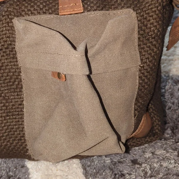 Barrel Shack Brown Mens Duffle Bag Overnight Tote Travel Bag - Picture 9 of 11